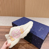 Gucci Luxury sneakers in tonal black bold athletic profile front view