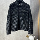 Back view of Louis Vuitton luxury clothing with label-forward styling