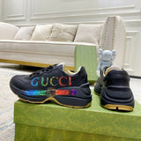 Gucci fresh white-and-black luxury sneakers view 6 breathable knit upper