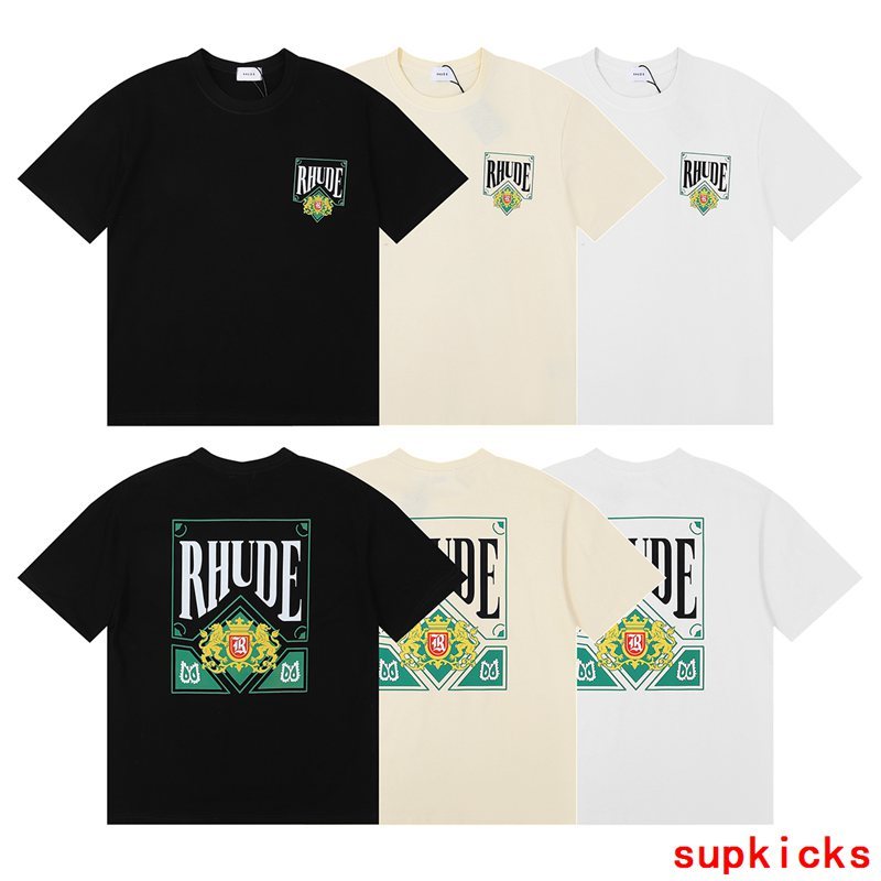 Front view of Rhude luxury clothing with relaxed-fit cut