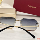 Close-up detail view of Cartier unisex sunglasses