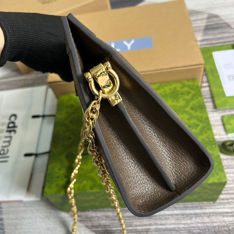 Side profile of signature structured women's handbag – women's designer-style accessory