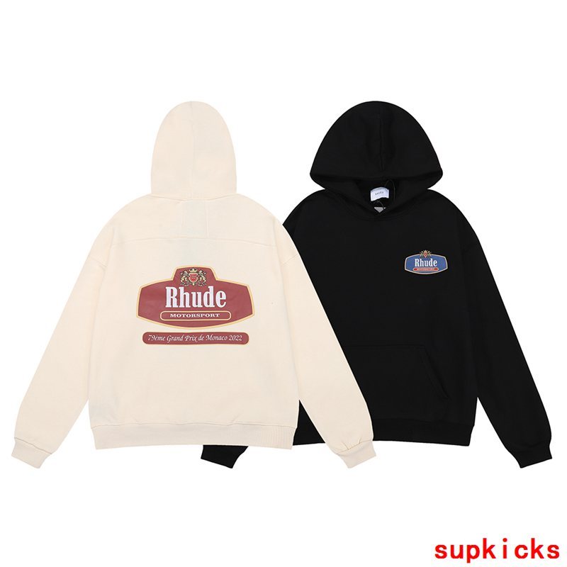 Front view of Rhude luxury clothing with streetwear-inspired cut