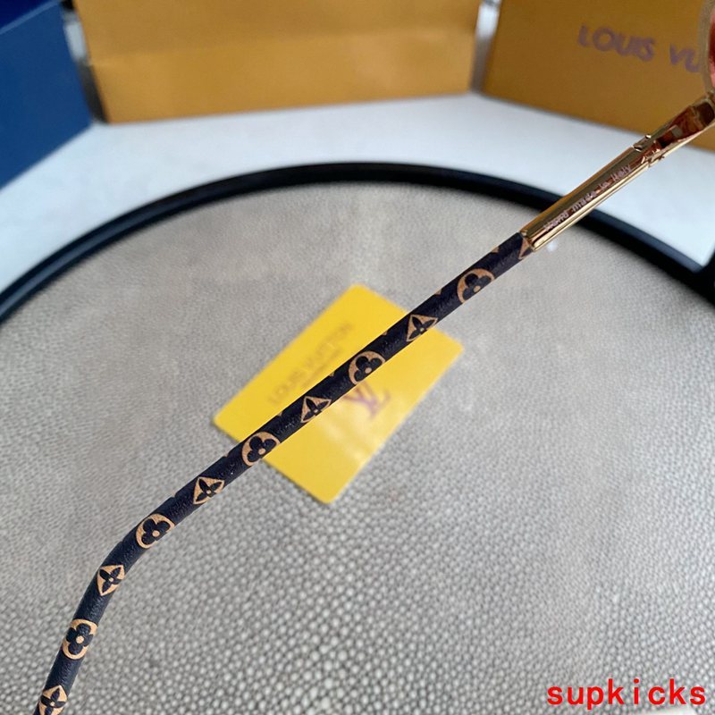 Close-up detail view of Louis Vuitton unisex sunglasses