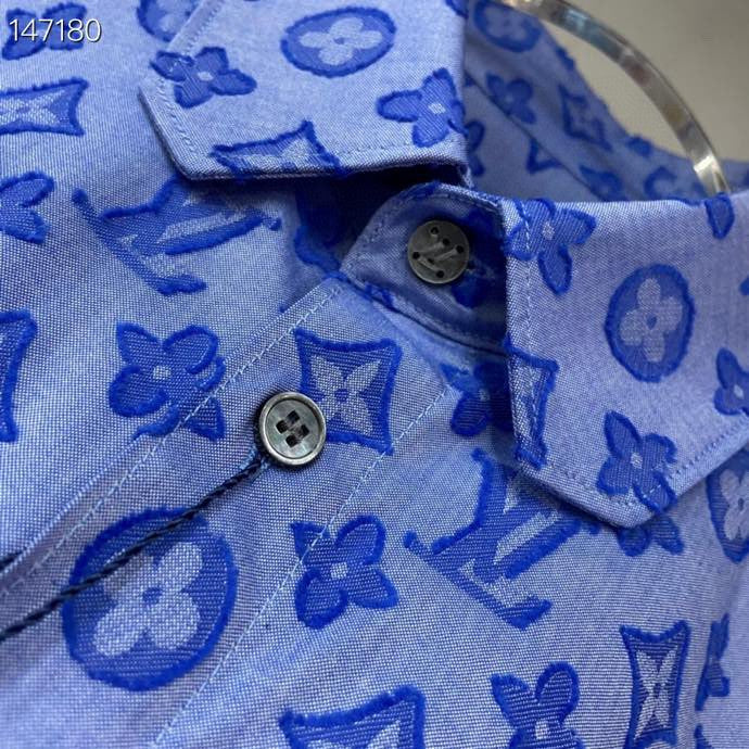 Back view of Louis Vuitton luxury clothing with signature branding