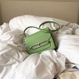 Side view of modernist structured handbag