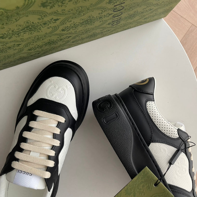 Gucci stone beige luxury sneakers view 6 bold athletic profile