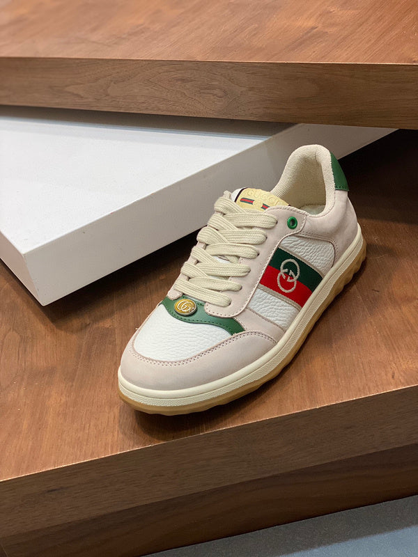 Gucci clean off-white luxury sneakers view 8 bold athletic profile