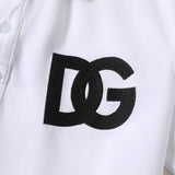 Close-up detail shot of Polo cotton polo shirt with logo-detail design