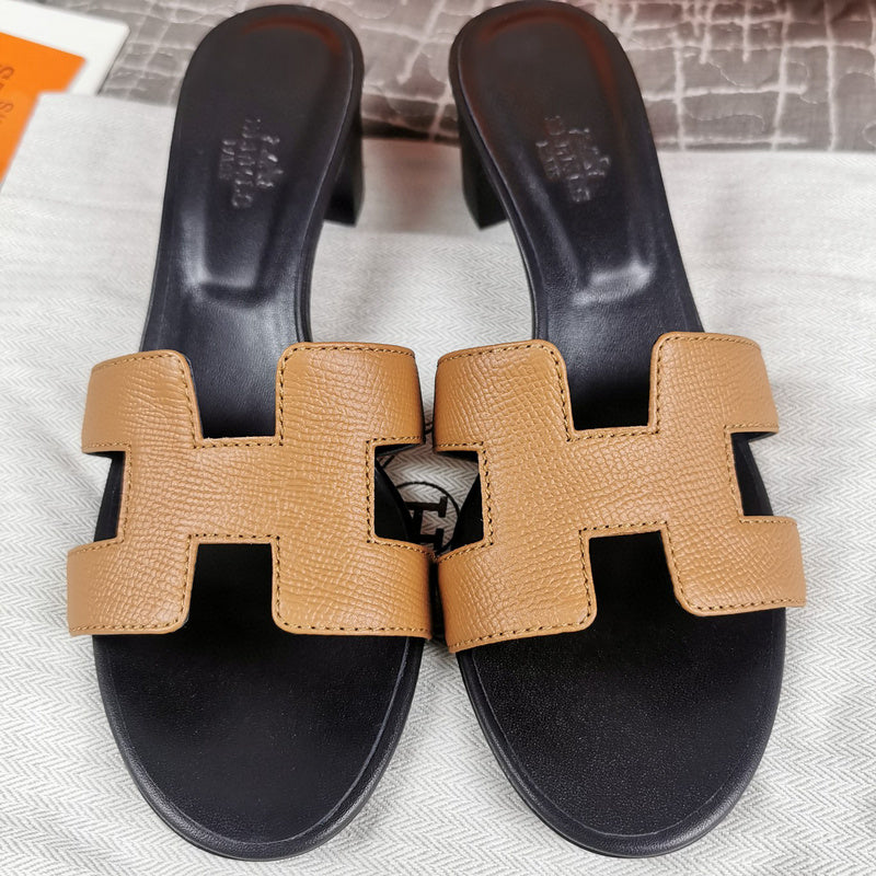 Hermès Grey Slide Sandals - Lifestyle Styling Shot