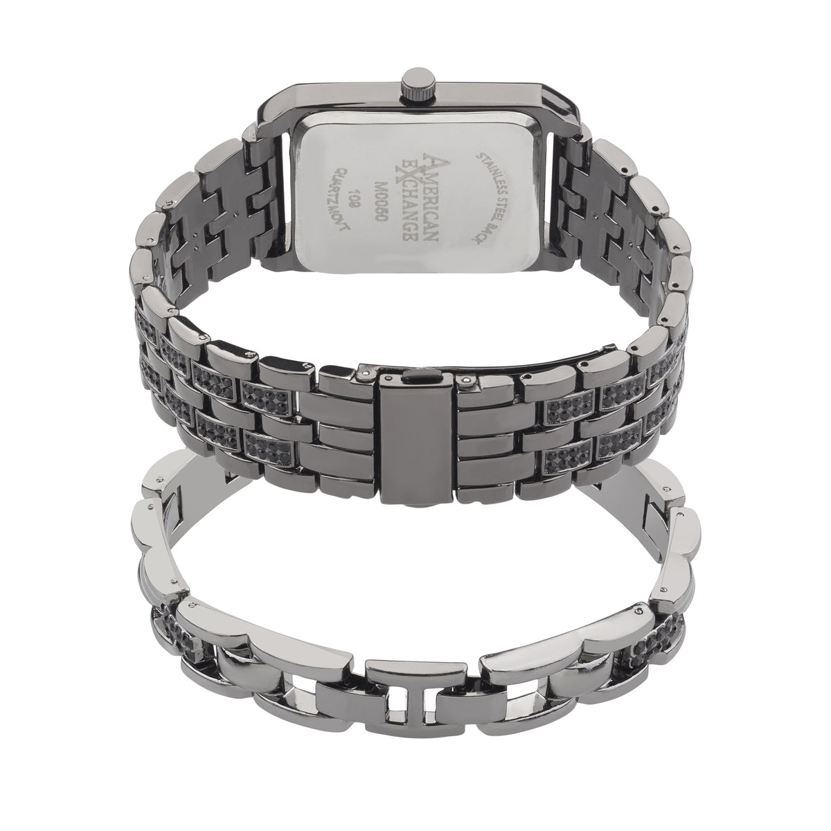 Side view of American Exchange men's black bracelet