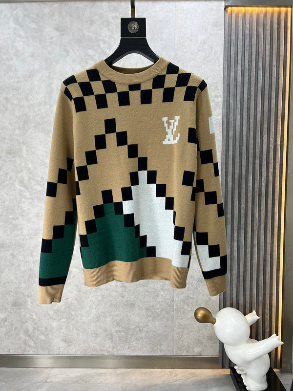 Back view of Louis Vuitton luxury clothing with logo-detail design