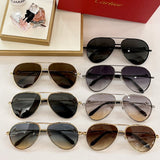 Close-up detail view of Cartier unisex sunglasses