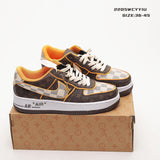 Side profile of Nike tonal black sneakers premium leather build