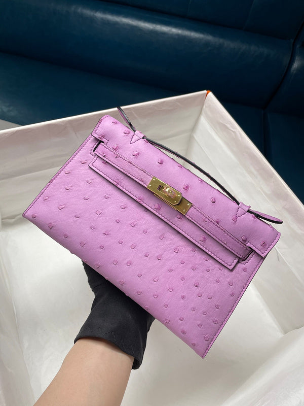 Side view of modernist structured handbag