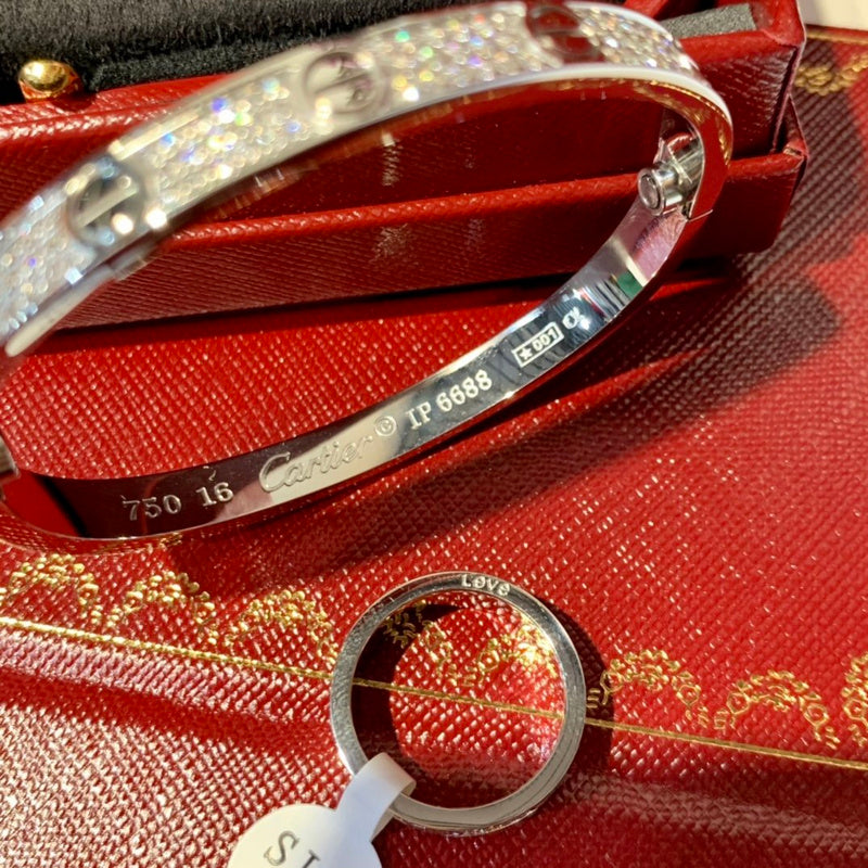 Close-up detail view of Cartier unisex jewelry piece