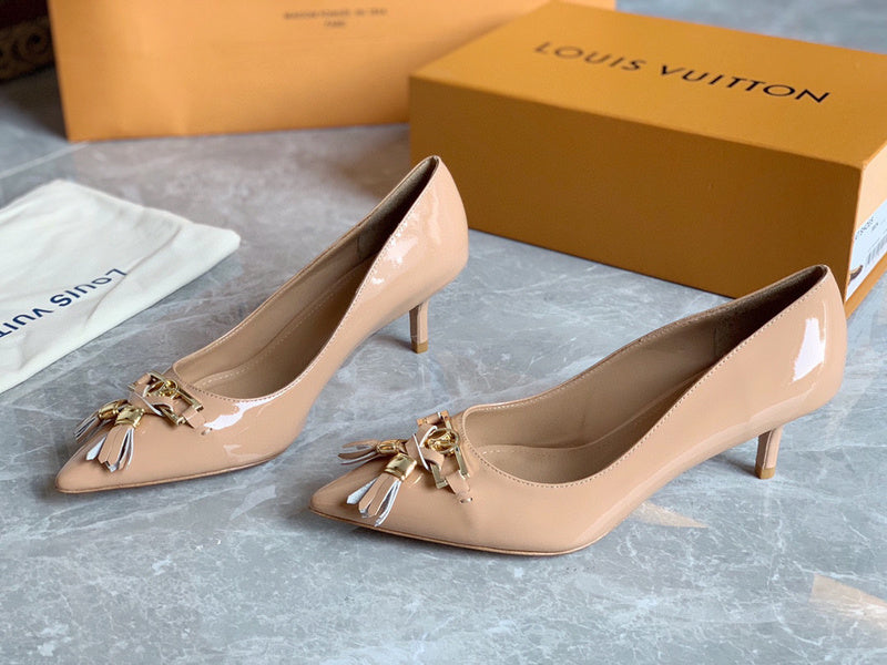 Close-up of Louis Vuitton shoes craftsmanship