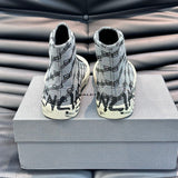 Balenciaga White Ankle Boots - Heel Detail View