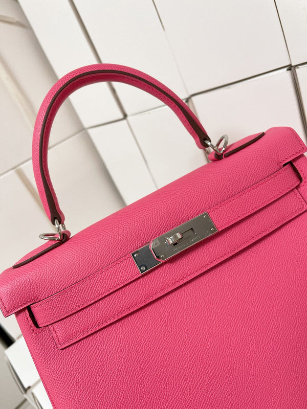 Side view of sculpted structured handbag