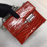 Side view of modernist structured handbag