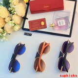 Close-up detail view of Cartier unisex sunglasses