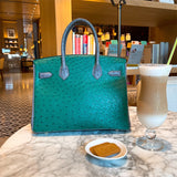 Side view of chic structured handbag
