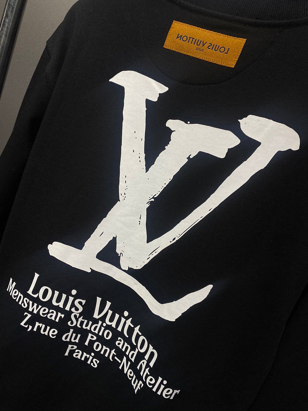 Back view of Louis Vuitton luxury clothing with runway-inspired design