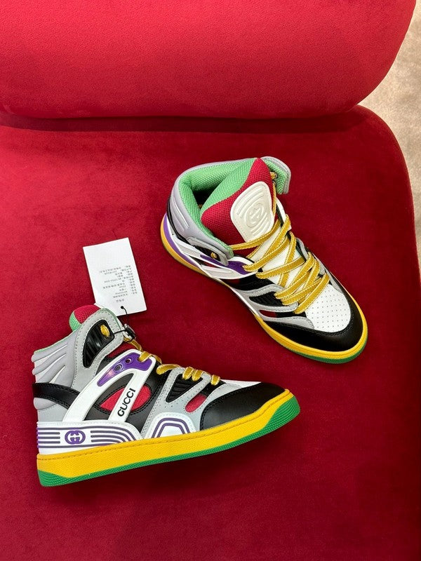 Gucci stone beige luxury sneakers view 7 bold athletic profile