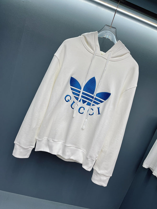 Side profile of Gucci luxury clothing with logo-detail design