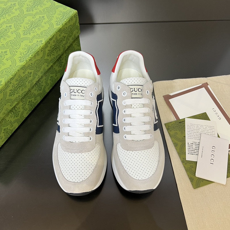 Gucci bold contrast luxury sneakers view 10 breathable knit upper