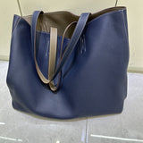Side view of considered structured handbag