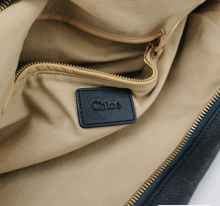 Chloe designer handbag leather closeup detail