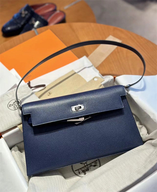 Side view of modernist structured handbag