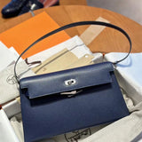 Side view of modernist structured handbag