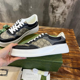 Gucci stone beige luxury sneakers view 6 bold athletic profile
