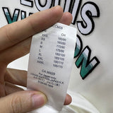 Side profile of Louis Vuitton luxury clothing with monogram-inspired silhouette