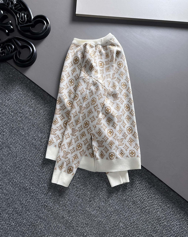 Side profile of Louis Vuitton luxury clothing with logo-detail design
