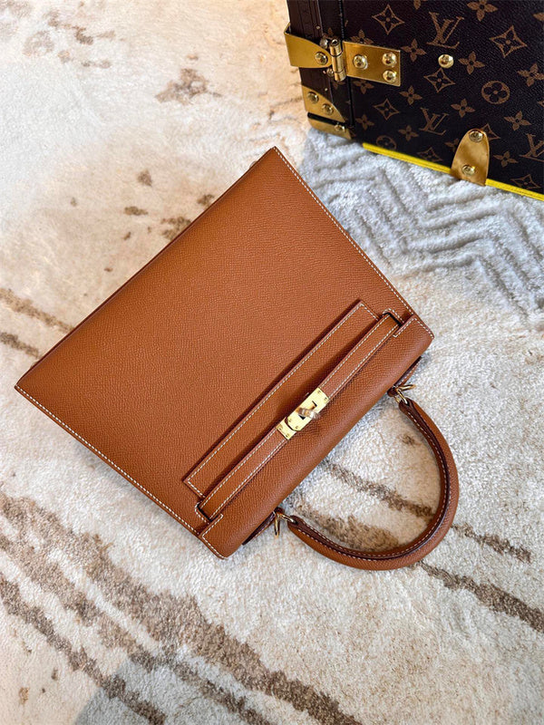 Sophisticated bag shown from front angle
