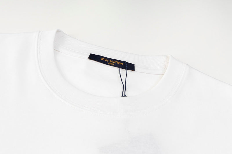 Flat lay presentation of Louis Vuitton cotton t-shirt with contemporary cut