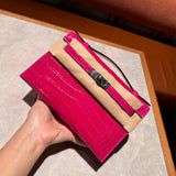 Side view of elegant structured handbag