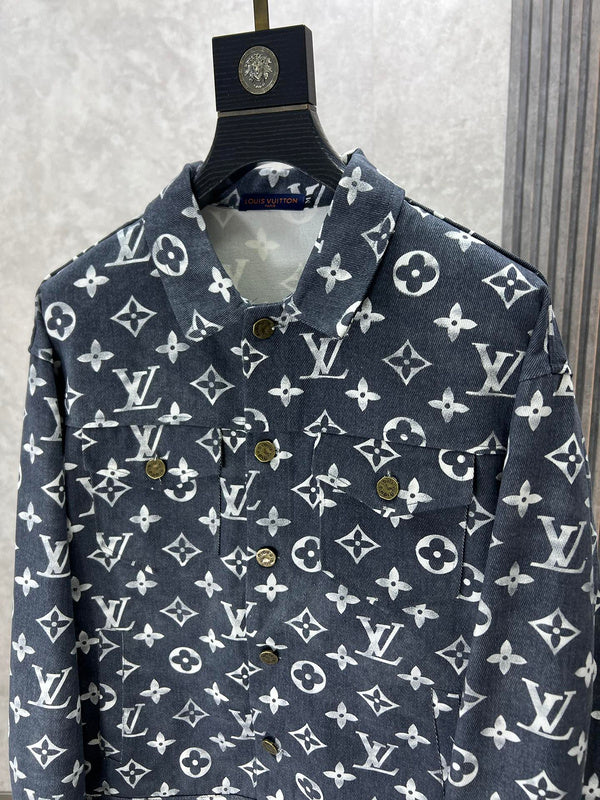 Front view of Louis Vuitton luxury clothing with runway-inspired design