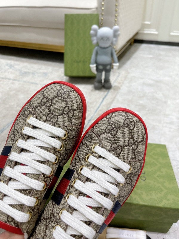 Gucci sneakers detailed view showing premium designer craftsmanship