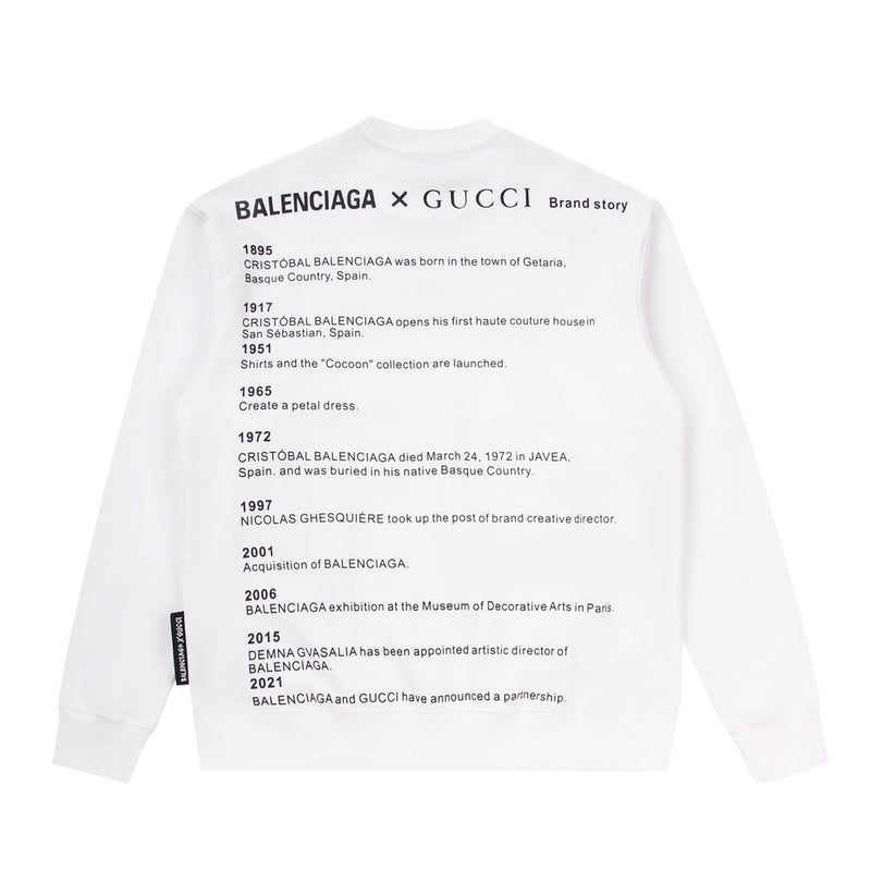 Side profile of Gucci luxury clothing with signature branding