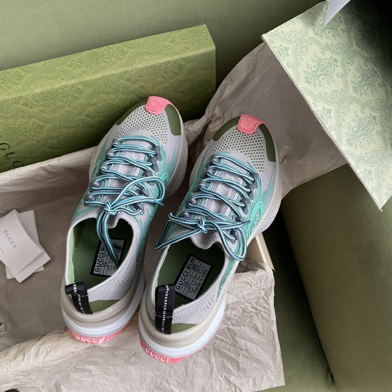 Gucci sneakers detailed view showing premium designer craftsmanship