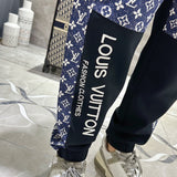 Close-up detail shot of Louis Vuitton luxury clothing with contemporary cut
