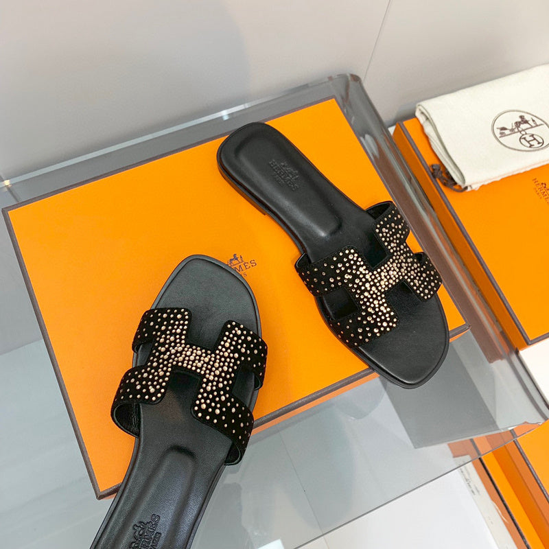 Hermès Beige Block Heel Sandals - Lifestyle Styling Shot