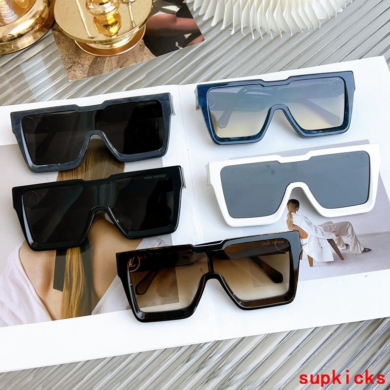 Close-up detail view of Louis Vuitton unisex sunglasses