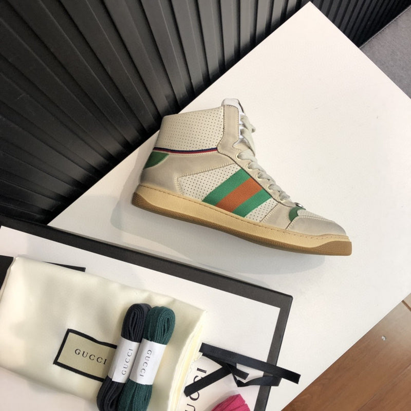 Gucci sneakers detailed view showing premium designer craftsmanship