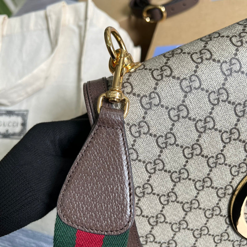 Side profile of signature premium women's handbag – women's everyday handbag