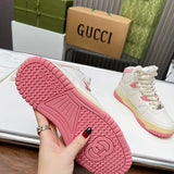 Side profile of Gucci fresh white-and-black sneakers sleek tonal finish